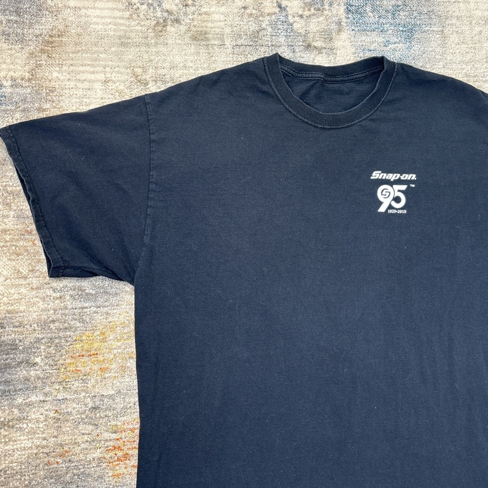 Snap-on Mens Black‎ T Shirt Faded Black 90s Grunge Vintage Style Tee